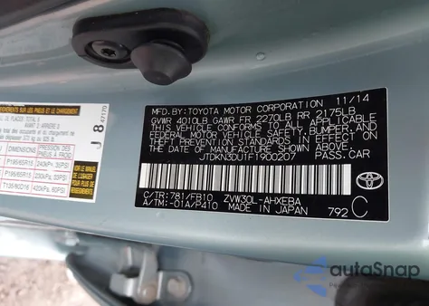 2015 Toyota Prius Two z USA, uszkodzony, nr VIN JTDKN3DU1F1900207